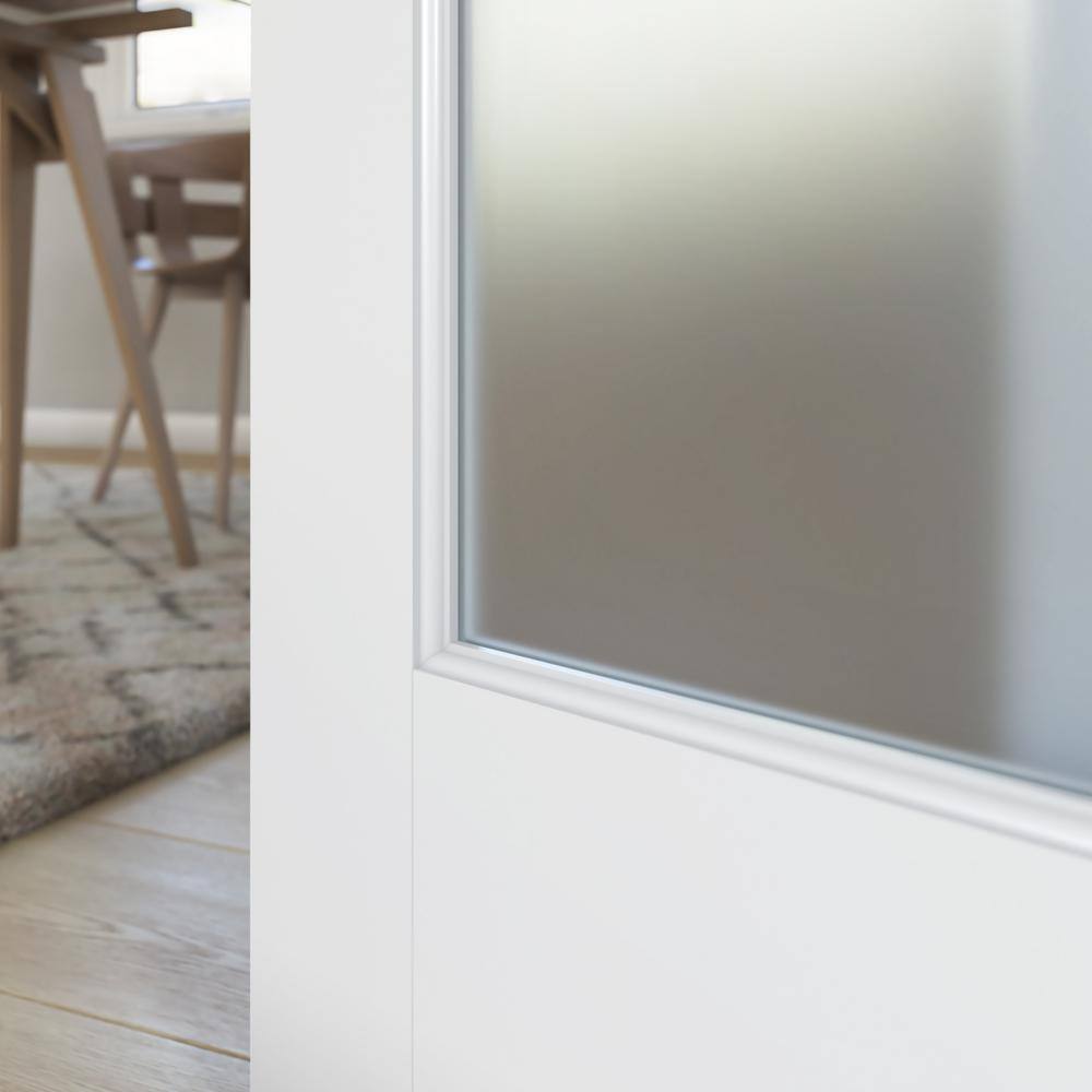 32" x 80" Frosted Glass White Solid Pine Interior Door Slab