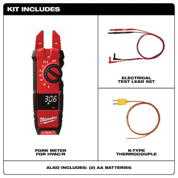 Milwaukee Fork Meter for HVAC/R 2206-20 - The Home Depot