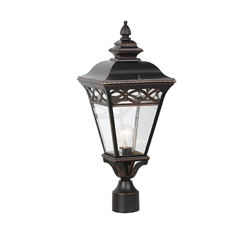 Richarad 1 Light Bronze Metal Hardwired Outdoor Waterproof Post Light with 