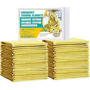 Emergency Blanket Emergency Gold Foil Blanket- Perfect for Outdoors, Hiking, Survival, Marathons or First Aid (12-Pack)