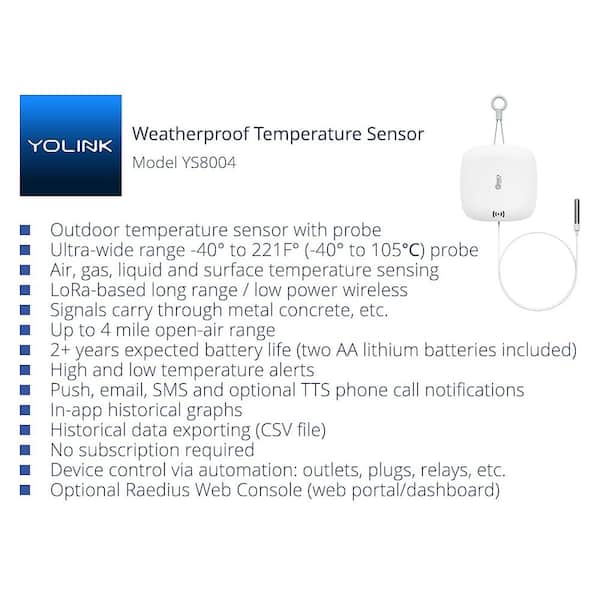 Wired Indoor Outdoor Habitat Thermometer w/ 10-ft Temperature Sensor