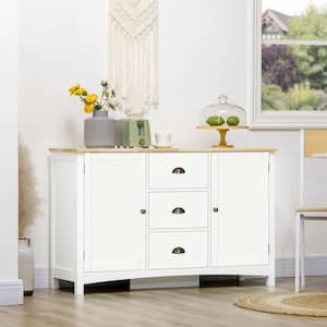 White 30 in. H Storage Cabinet with Drawers