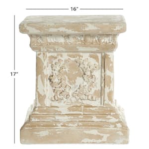 Beige Resin Vintage Pedestal Table