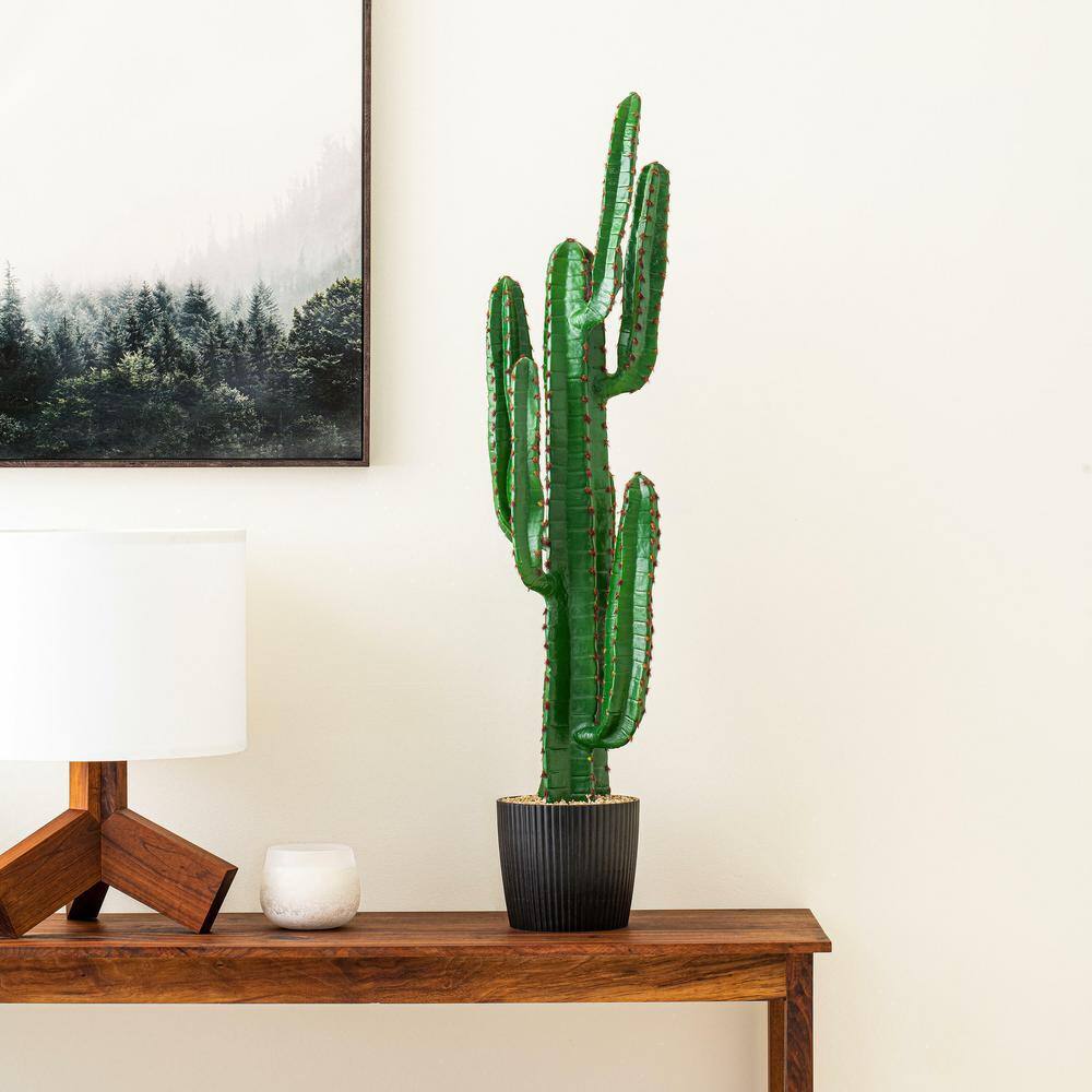 45" Green Artificial Finger Cactus in Black Pot