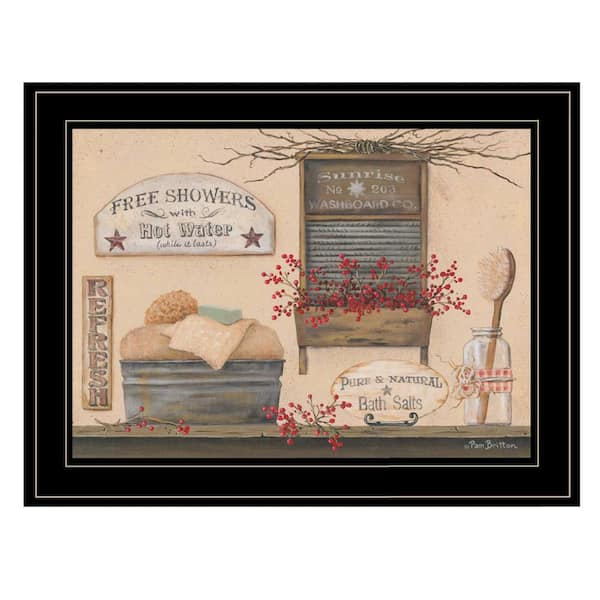 HomeRoots Charlie Free Showers 1-Piece Framed Wall Art 15 in. x 19 in.
