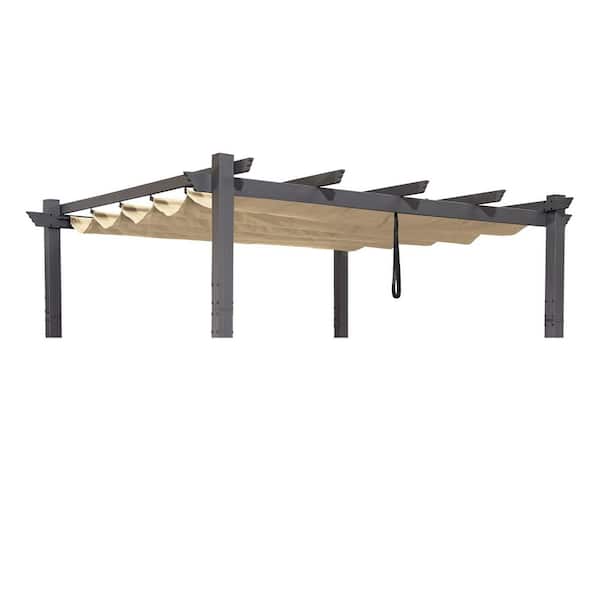 10 ft. x 10 ft. Outdoor Pergola Shade Cover-Canopy Replacement Top Pegola, Beige