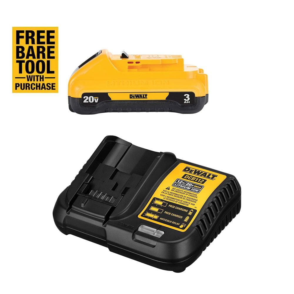 mostaza estoy sediento resumen DEWALT 20V MAX Compact Lithium-Ion 3.0Ah Battery Pack with 12V to 20V MAX  Charger DCB230C - The Home Depot
