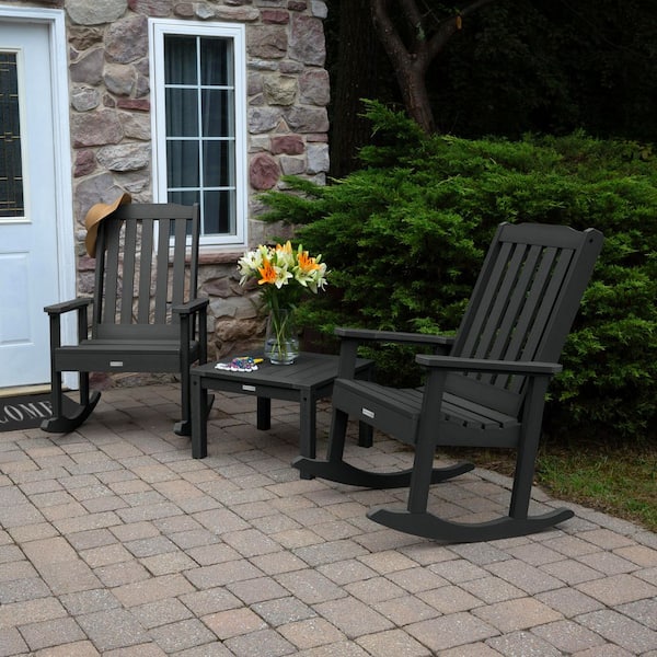 Lehigh Black 3-Piece Recycled Plastic Patio Conversation Set