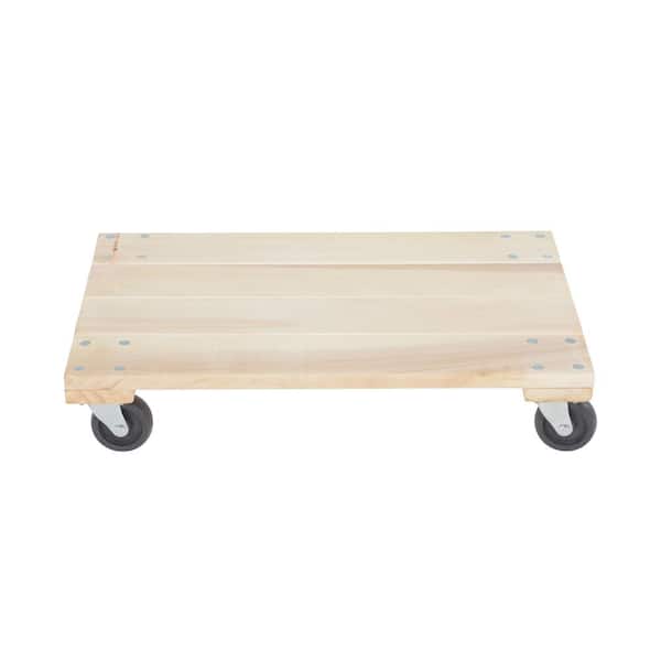 Vestil HDOS-1624-9 Solid Deck Hardwood Dolly with Hard Rubber Casters 900 lbs Capacity 24 Length x 16 Width x 5-1/2 Height 