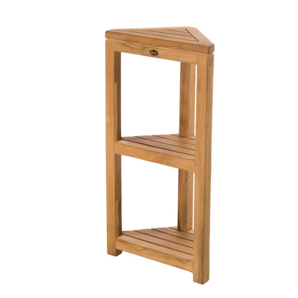 17.75 in. W x 9.75 in. D x 35 in. H Natural Brown Teak Corner Linen Cabinet with 3-Tiers price history on PriceWatchPro