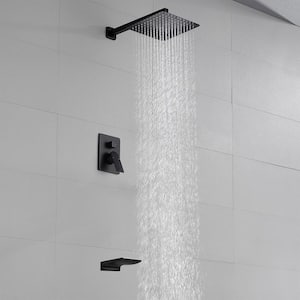 Single Handle 1 -Spray Tub and Shower Faucet with 2.5 GPM Waterfall Spout in. Black Valve Included