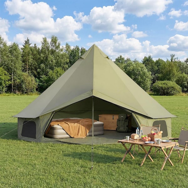 DSNAPE Nomad 4-Person Oxford Cloth Bell Tent with Stove Jack, 4