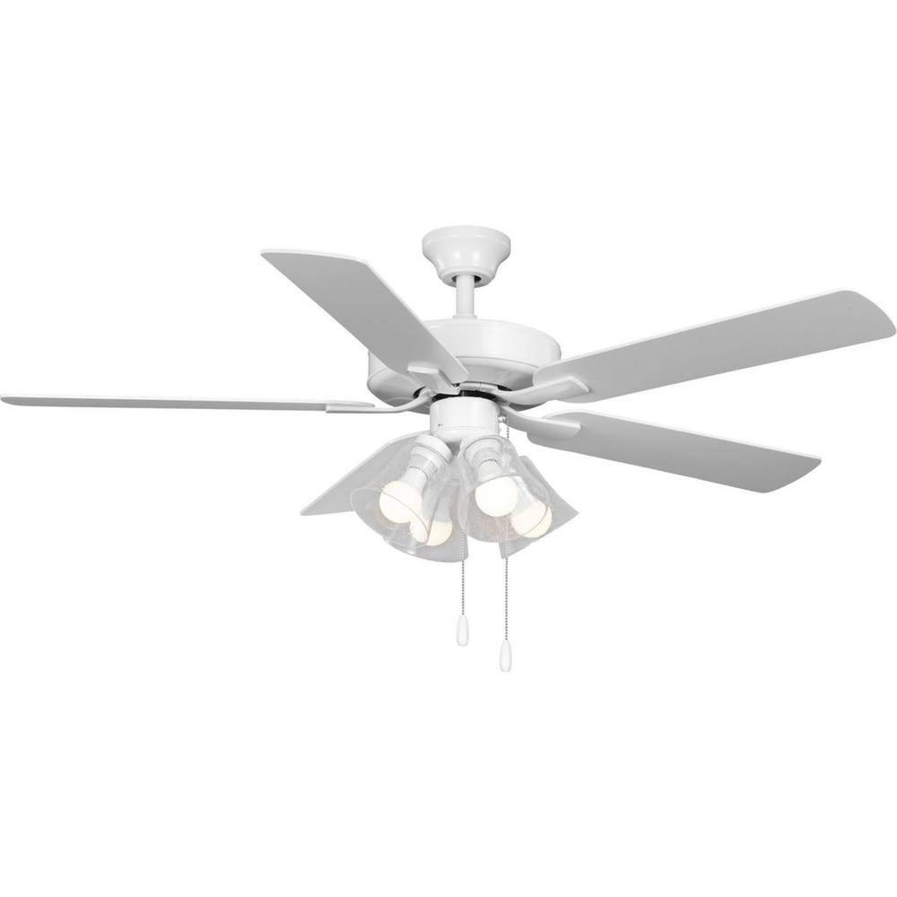 AirPro 52" White and Gray 5-Blade Ceiling Fan with Light