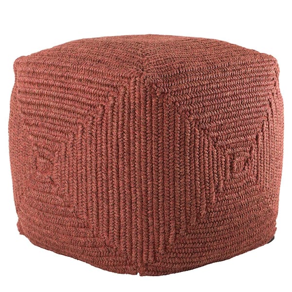 Unbranded Chadwick Indoor/ Outdoor Solid Red Cube Pouf
