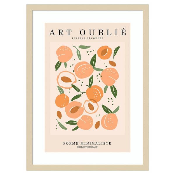 Amanti Art Peachy Pattern by Incado 19 in. W x 25 in. H. Wood Framed Wall Art Print Framed in Brown