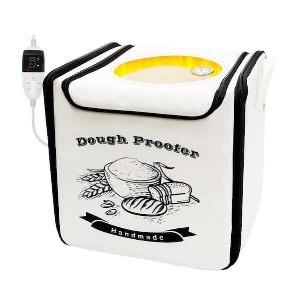 Folding Bread Proofing Box Fabric Dough Proofer with Temp Control 8-Timer Humidity Meter Metal Rack