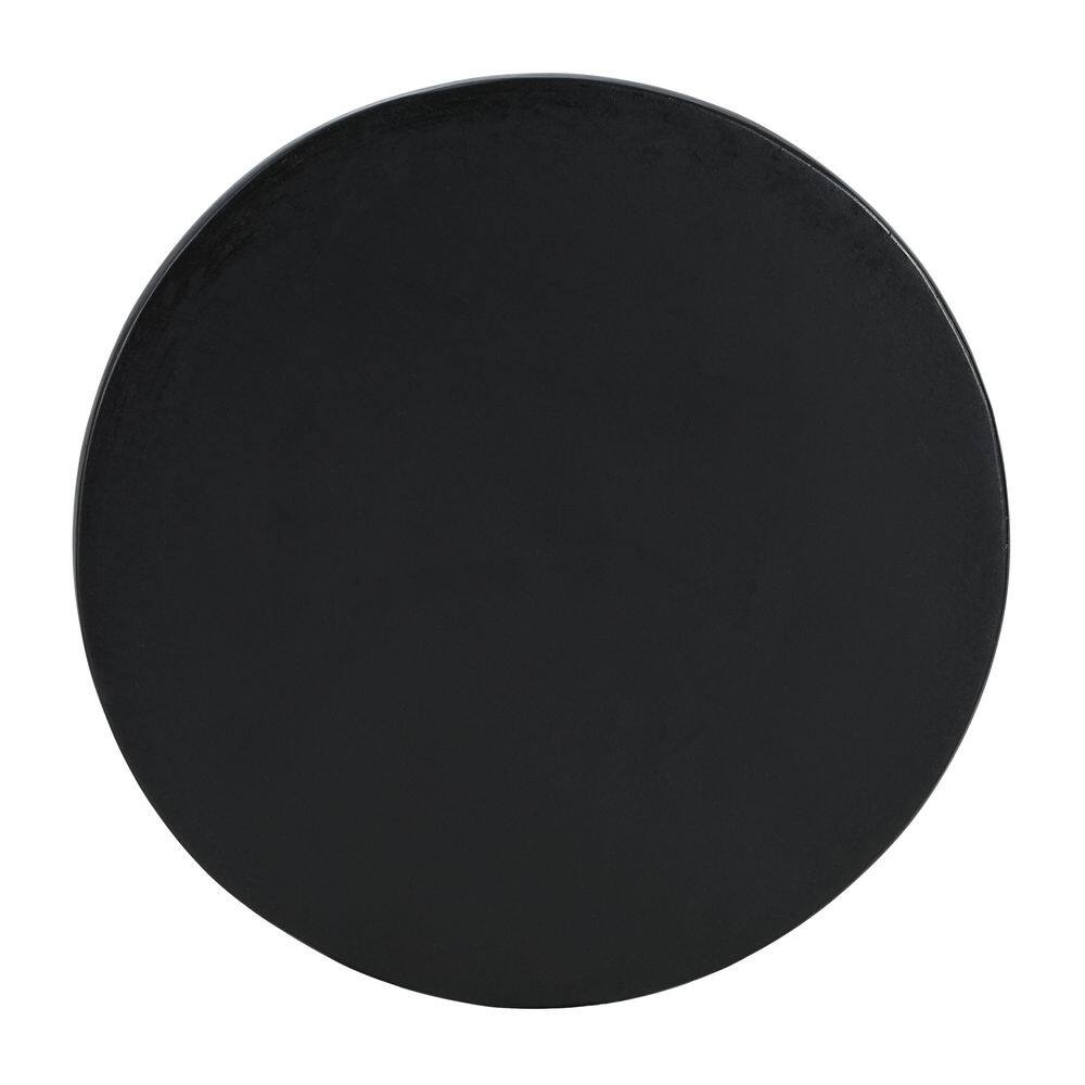 Beauden 13.75 in. Black Short Round Concrete End Table - thumbnail 3