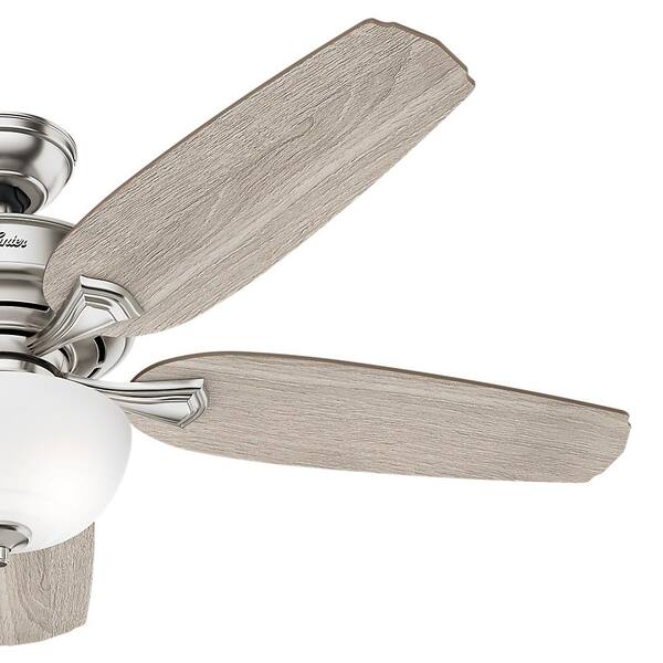 LED Indoor Easy Install Brushed Nickel Ceiling Fan with feature Channing 54 in 