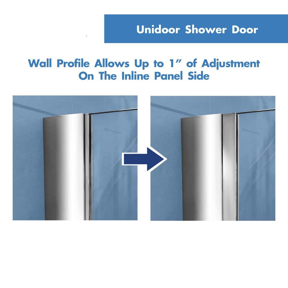 Unidoor 29" W x 72" H Frameless Shower Door with ClearMax Glass Treatment