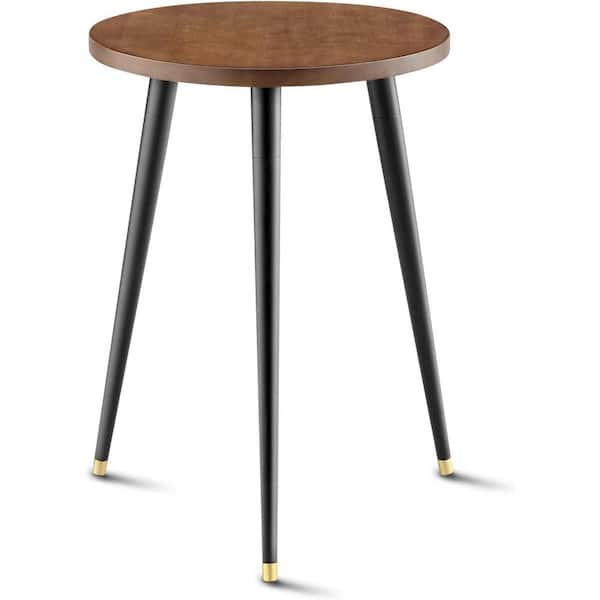 Walnut 13.8 in. H Wood and Metal Indoor/Outdoor Corner Plant Stand (2-Pack)