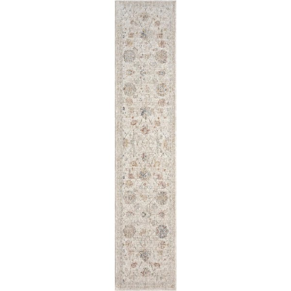 Heirloom Blend Ivory Multicolor 2 ft. x 10 ft. Medallion Traditional Runner Area Rug