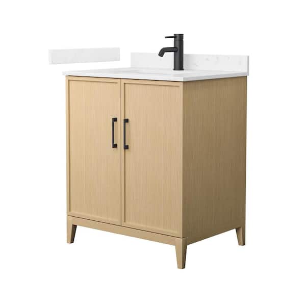 Wyndham Collection Elan 30 in. W x 22 in. D x 35 in. H Single Bath Vanity in White Oak with Carrara Cultured Marble Top