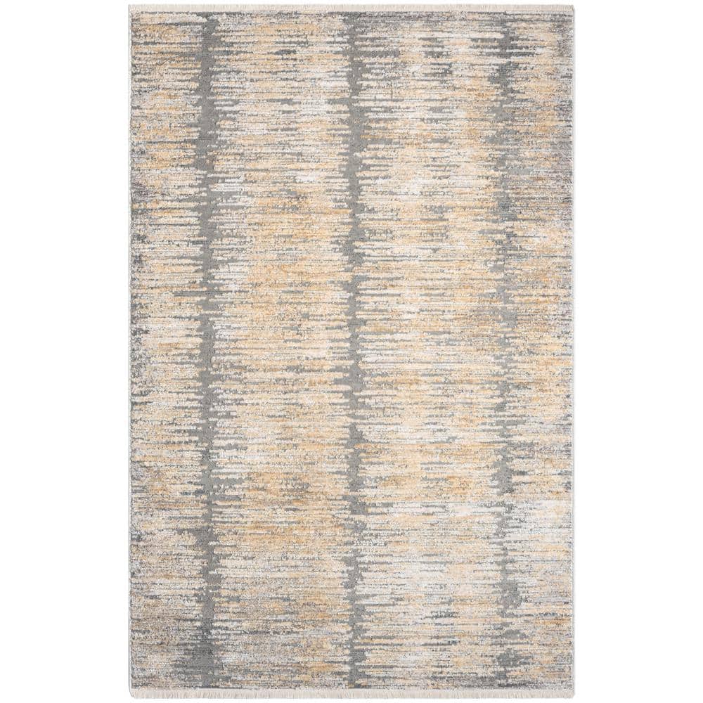 Abstract Hues Grey doormat 3 ft. x 4 ft. Abstract Contemporary Area Rug