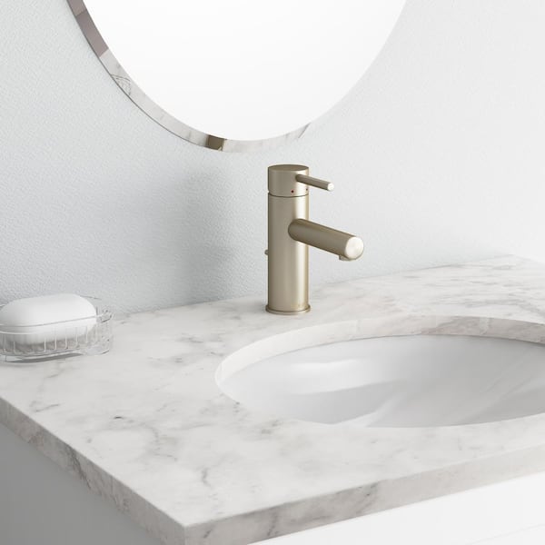 Align Single Hole Single-Handle Low-Arc Bathroom Faucet in Brushed Nickel