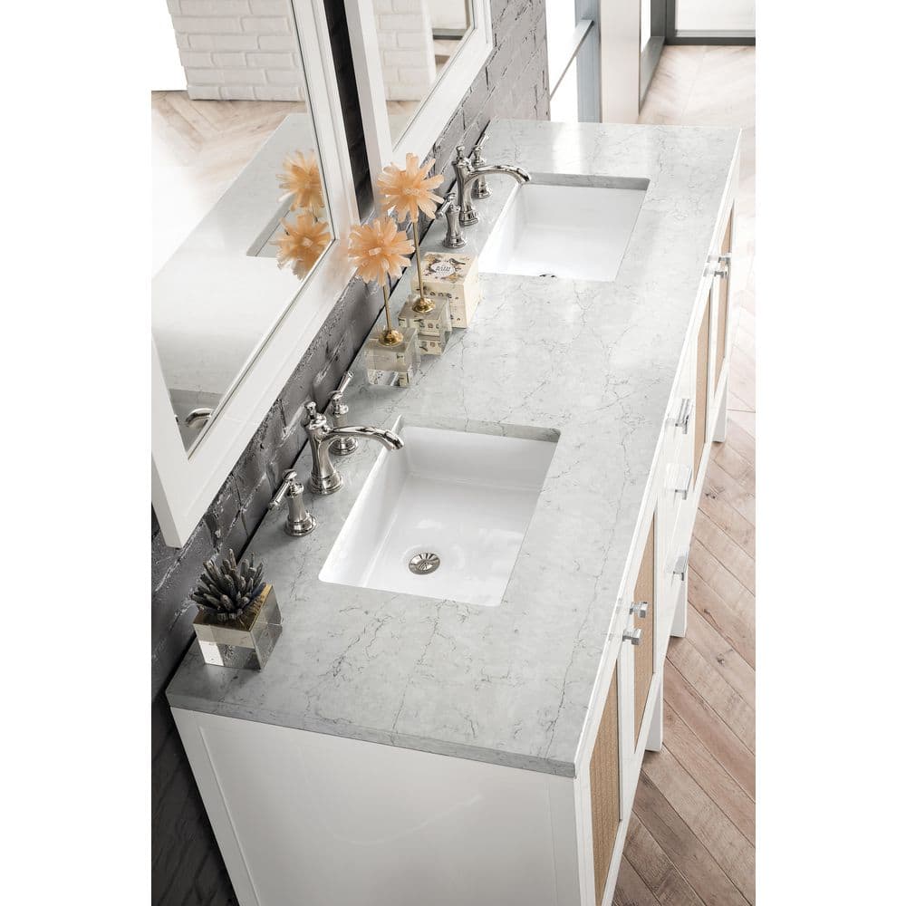 Addison 72 in. W x 23.5 in. D x 35.5 in. H Bath Vanity in Glossy White with Quartz Vanity Top in Eternal Jasmine Pearl price history on PriceWatchPro