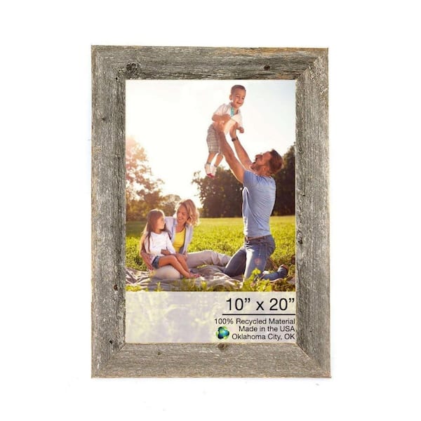 HomeRoots Victoria 10 in. W. x 20 in. Weathered Gray Picture Frame