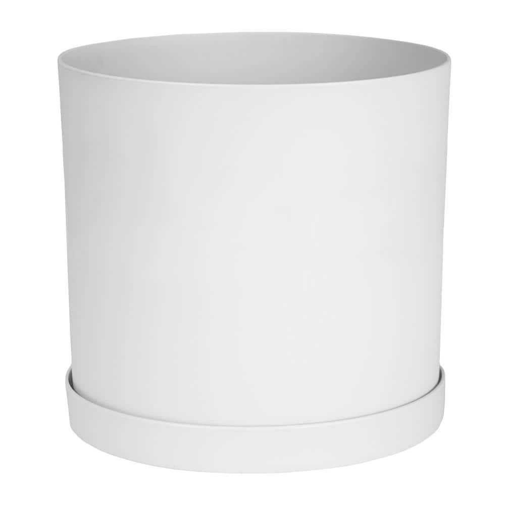 Bloem 12 in. Mathers Resin White Planter