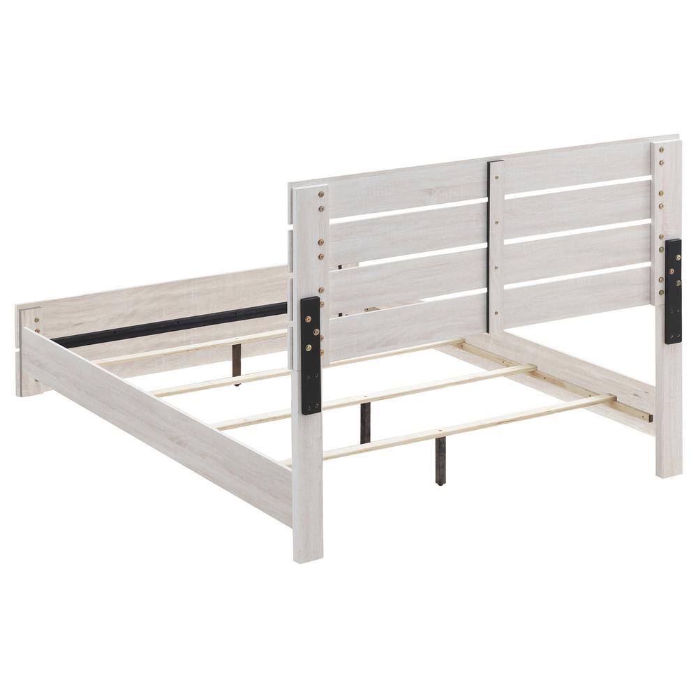 White Queen Panel Bed with Storage Drawers