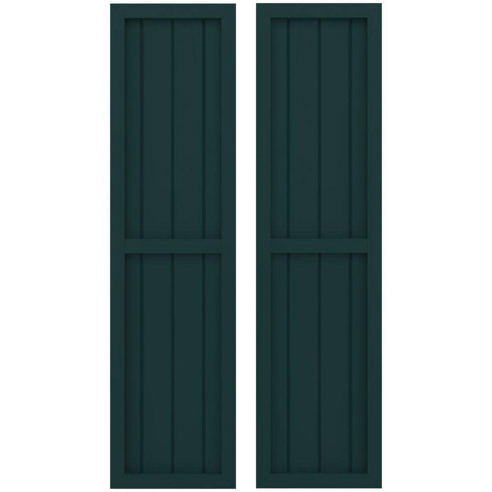 14-in W x 51-in H Americraft 4 Board Exterior Real Wood Two Equal Panel Framed Board and Batten Shutters Thermal Green price history on PriceWatchPro