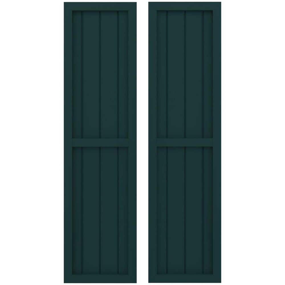 14-in W x 78-in H Americraft 4 Board Exterior Real Wood Two Equal Panel Framed Board and Batten Shutters Thermal Green price history on PriceWatchPro