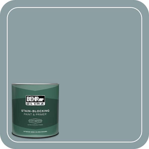 BEHR ULTRA 1 qt. #ECC-65-3 Teal Wave Extra Durable Semi-Gloss Enamel Interior Paint & Primer