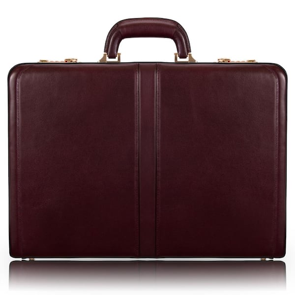 McKLEIN 4.5 in. Harper Burgundy Top Grain Cowhide Leather Expandable ...