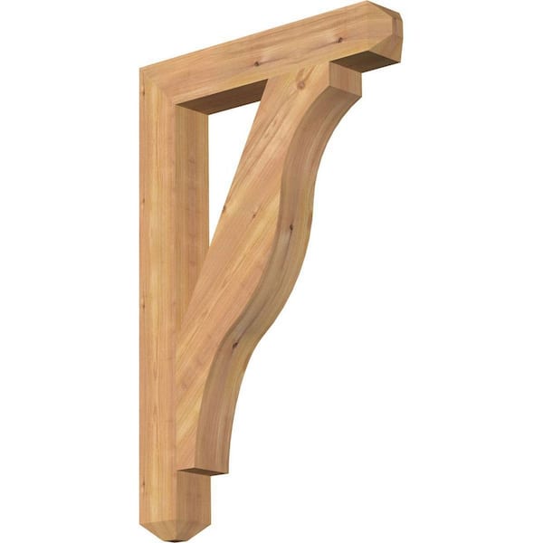 Ekena Millwork 3.5 in. x 34 in. x 22 in. Western Red Cedar Funston Craftsman Smooth Bracket
