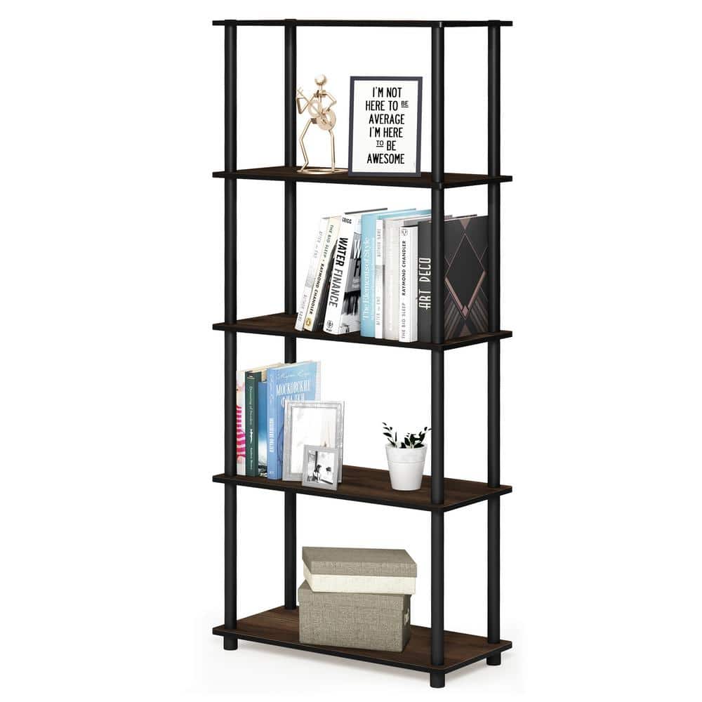 Columbia Walnut & Black 5-Tier Water-Resistant Multipurpose Shelf
