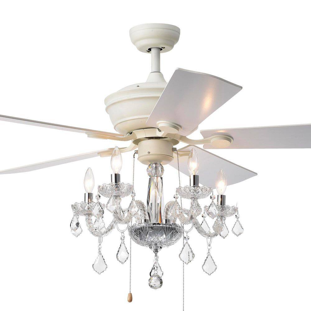 Havorand 19 in. 5-Light Indoor White Finish Hand Pull Chain Ceiling Fan with Light Kit price history on PriceWatchPro