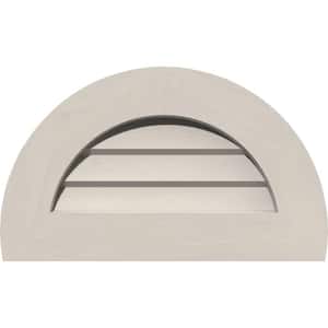 19" x 12" Half Round Primed Smooth Pine Wood Paintable Gable Louver Vent Non-Functional