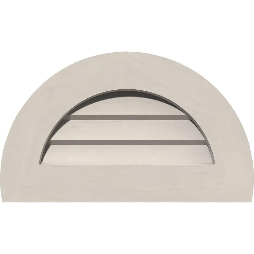 37 in. x 21 in. Half Round Primed Smooth Western Red Cedar Wood Paintable Gable Louver Vent price history on PriceWatchPro