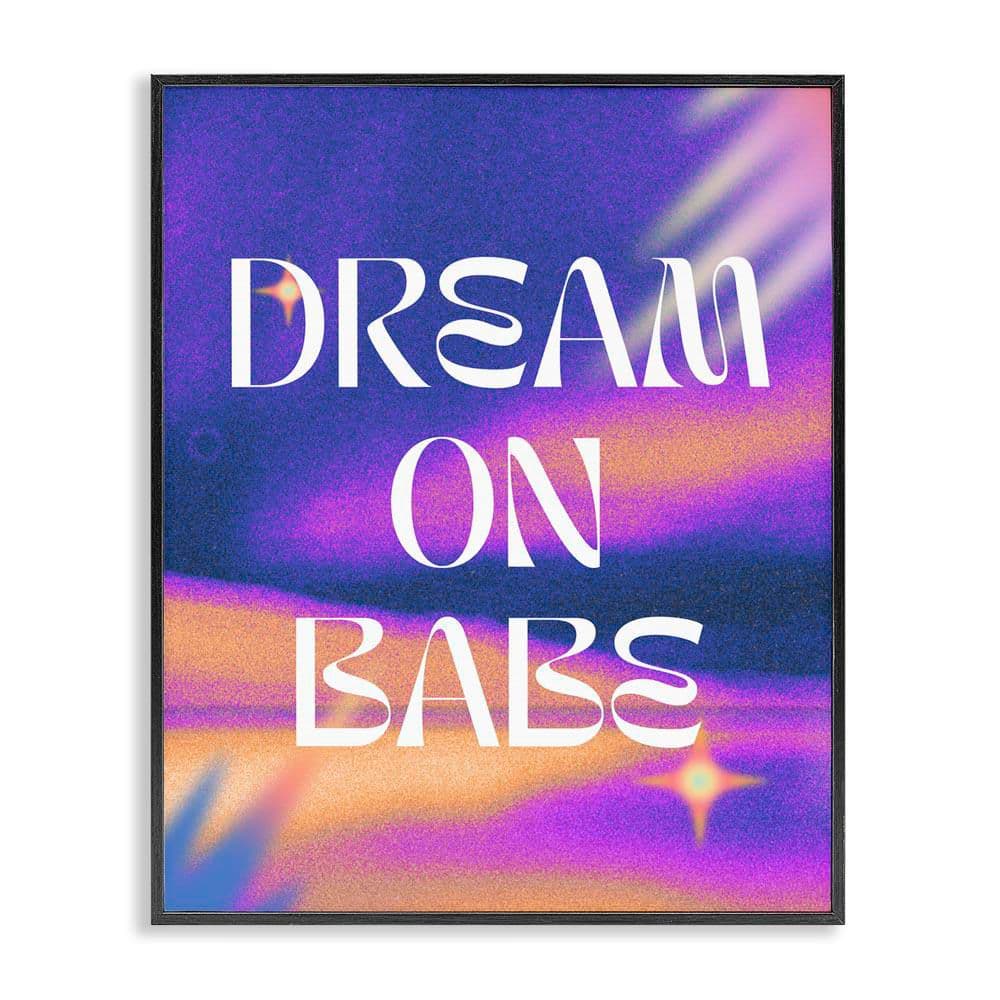 Dream on Babe Purple by House of Lulu Black Framed Typography Giclee Art Print 14 in. x 11 in. price history on PriceWatchPro