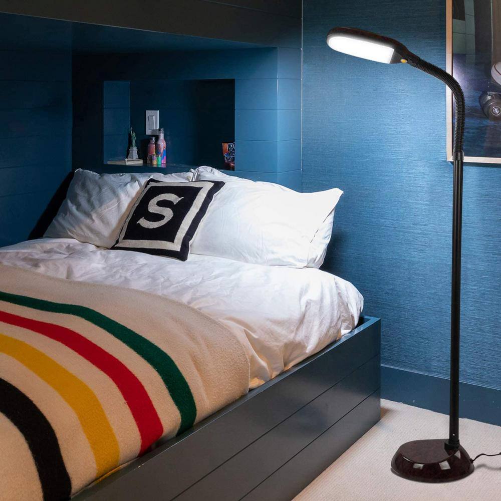 Havana Brown 53" Energy Star LED Floor Lamp with Adjustable Gooseneck