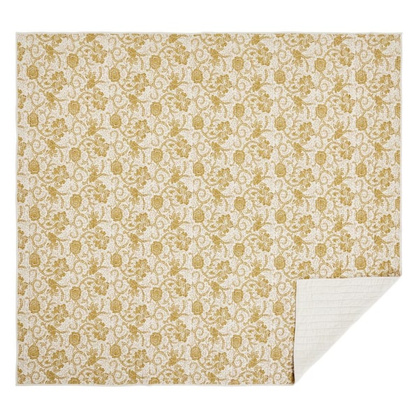 VHC BRANDS Dorset Gold Floral Farmhouse King Cotton Quilt 81186 - The Home  Depot