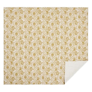 Dorset Gold Floral Farmhouse King Cotton Quilt