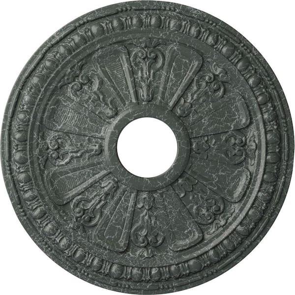 Ekena Millwork 1-1/8" x 18-1/8" x 18-1/8" Polyurethane Raymond Ceiling Medallion, Athenian Green Crackle