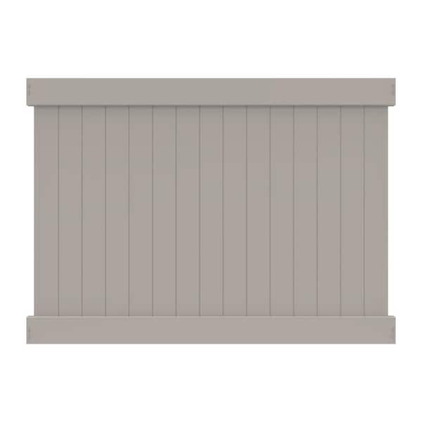 Veranda Linden 6 ft. x 8 ft. Gray Privacy Vinyl Fence Panel (Unassembled)