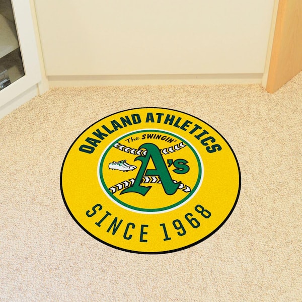 Oakland Athletics Yellow 2 ft. x 2 ft. Round Area Rug