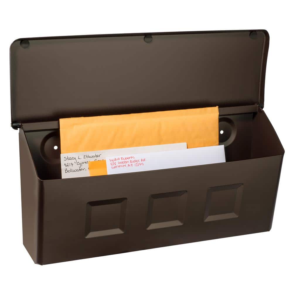 Wayland Rubbed Bronze Small Steel Wall Mount Mailbox