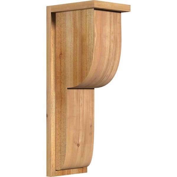 Ekena Millwork 8 in. x 10 in. x 26 in. Western Red Cedar Crestline Rough Sawn Corbel with Backplate